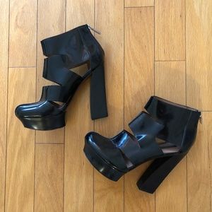 Rachel Zoe Elliott Black Leather Platform Bootie